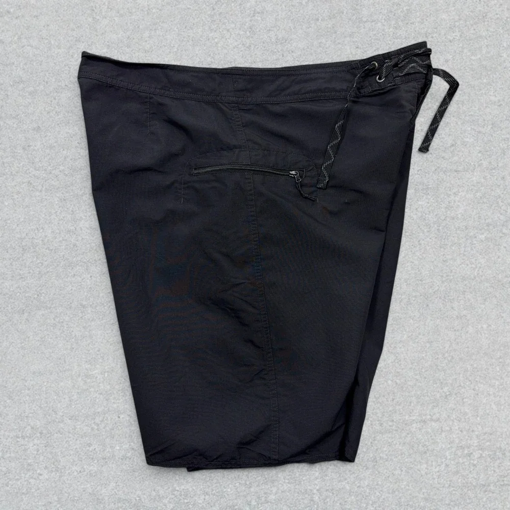 Patagonia Wavefarer Board Shorts Men's 34 Black Drawstring Linerless Surf Swim